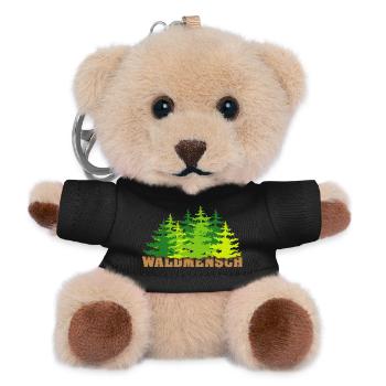waldmensch wälder baum bäume geschenkidee - Teddy Schlüsselanhänger - Schwarz - Vorne