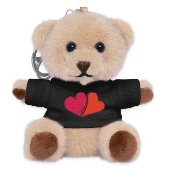 Hearts - Teddy Keyring - black - Front
