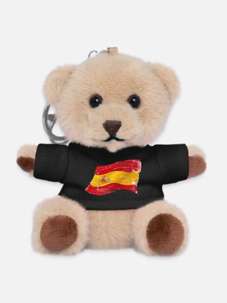 Bandera España ✅ Drapeau ✔ espagnol - Porte-clés ourson - noir