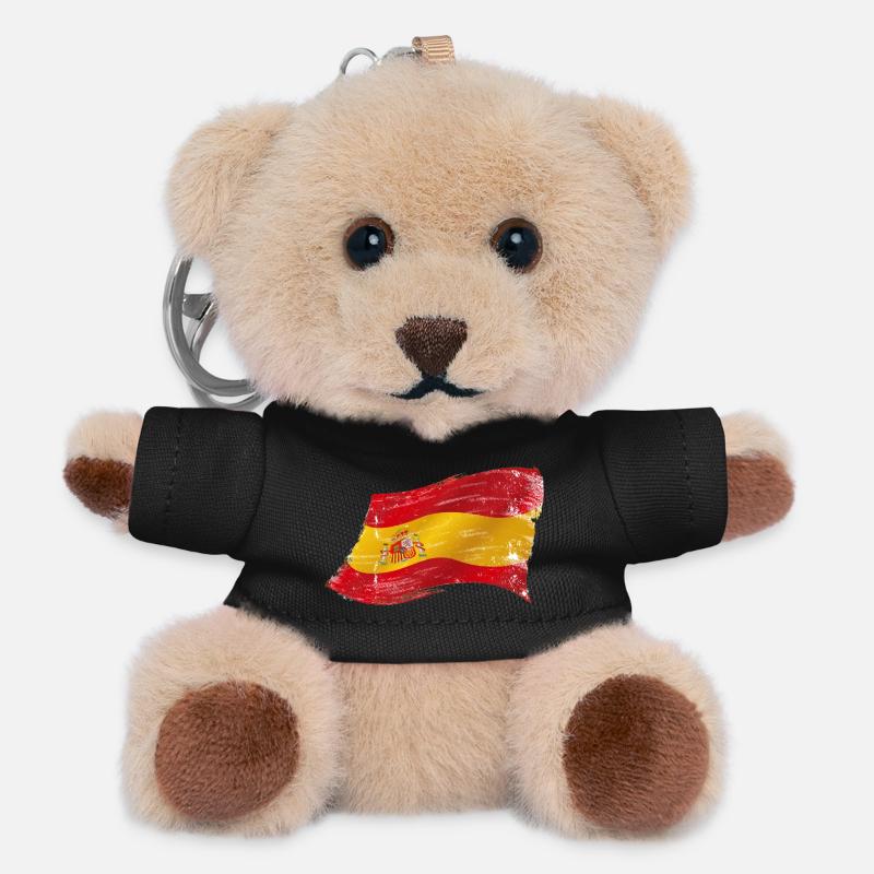 Bandera España ✅ Spanish Flag ✔ - Teddy Keyring - black