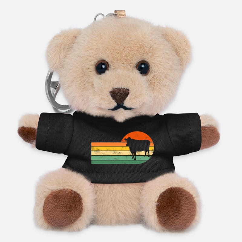 Kuh Kühe - Teddy Schlüsselanhänger - Schwarz