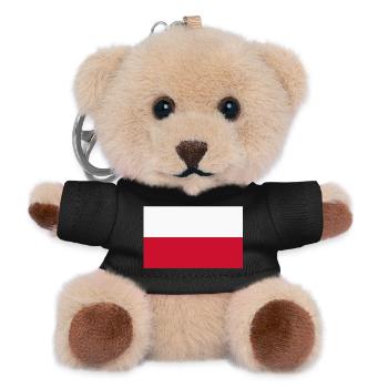 Drapeau de la Pologne - Porte-clés ourson - noir - Devant