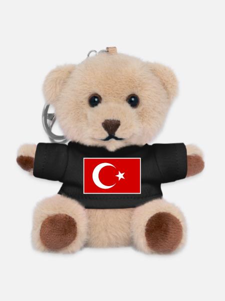 Drapeau turc : design élégant du symbole - Porte-clés ourson - noir