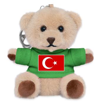 Türkische Flagge Stilvolles Symboldesign - Teddy Schlüsselanhänger - Grün - Vorne