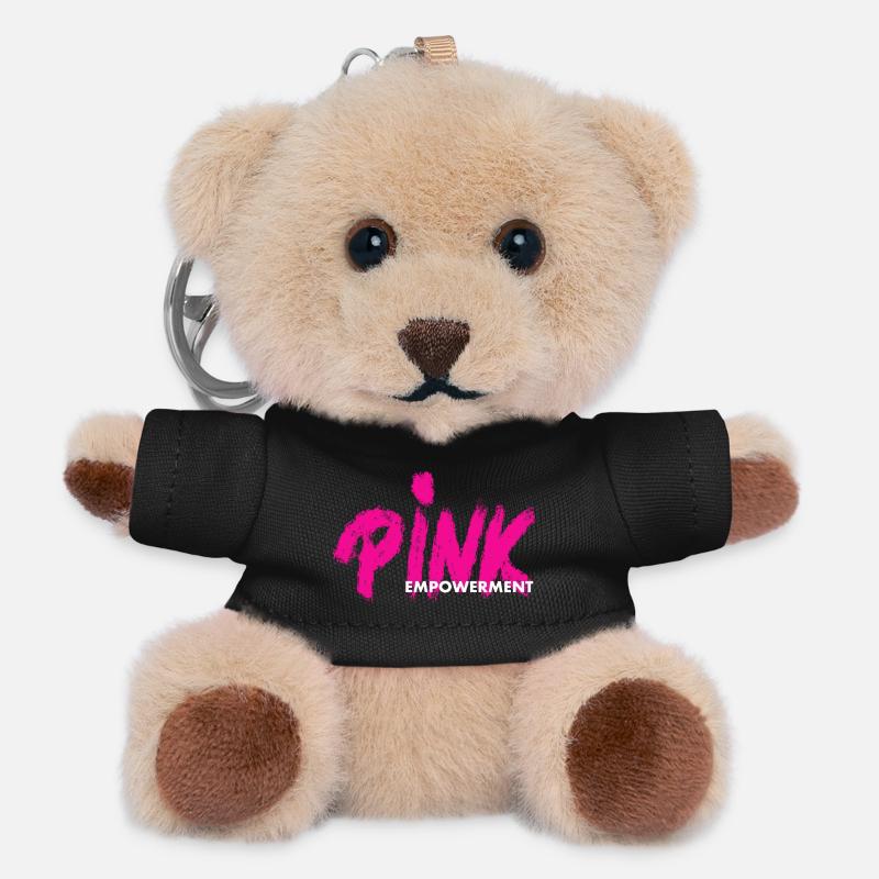 ROSE Empowerment / ruban rose - Porte-clés ourson - noir