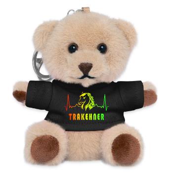 Trakehner Pferde Herzfrequenz Design - Teddy Schlüsselanhänger - Schwarz - Vorne