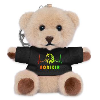 Noriker Pferd Herzschlag Design - Teddy Schlüsselanhänger - Schwarz - Vorne