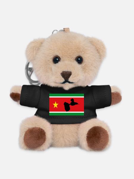 DRAPEAU GUADELOUPE - Porte-clés ourson - noir