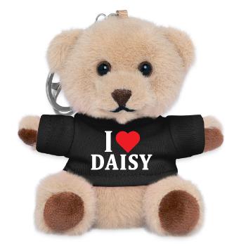 T-Shirt Ich liebe Daisy T-Shirt Geschenkidee - Teddy Schlüsselanhänger - Schwarz - Vorne