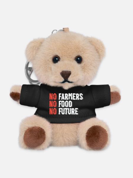 Nachhaltige Landwirtschaftsillustration - Teddy Schlüsselanhänger - Schwarz