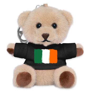 Drapeau de l’Irlande utilisé look - Porte-clés ourson - noir - Devant