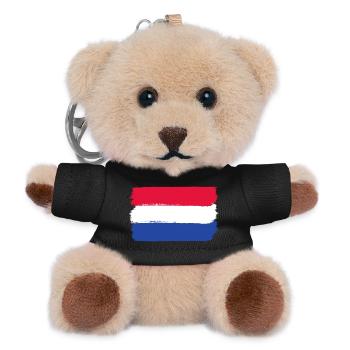 Holland Flagge used look - Teddy Schlüsselanhänger - Schwarz - Vorne