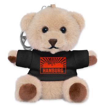 Hamburg Skyline Screen Print - Teddy Keyring - black - Front
