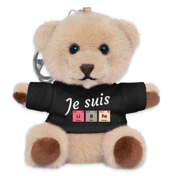 Je suis libre en éléments périodiques - Porte-clés ourson - noir - Devant