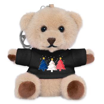 Joyeux Noël Christmas trees France flag - Teddy Keyring - black - Front