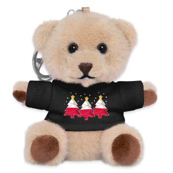 Christmas trees Poland Polish flag Polska - Teddy Keyring - black - Front