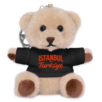 Istanbul Türkiye Script Typo - Teddy Schlüsselanhänger - Schwarz - Vorne