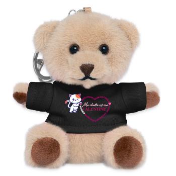 Chat Valentine Coeur Félin - Porte-clés ourson - noir - Devant