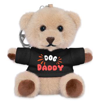 Hundepapa Fröhlicher Tippfehler und Orange - Teddy Schlüsselanhänger - Schwarz - Vorne