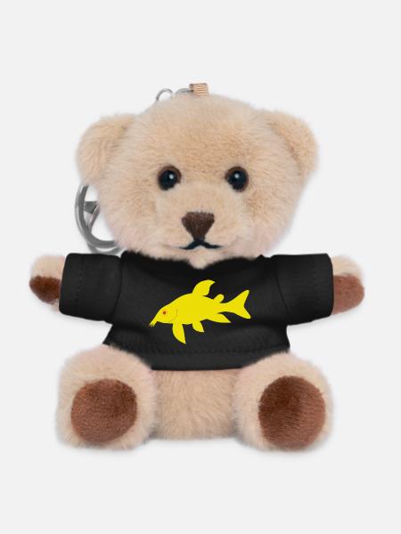 Red and yellow corydoras - Teddy Keyring - black