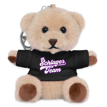 Schlager Team | Farben änderbar - Teddy Schlüsselanhänger - Schwarz - Vorne