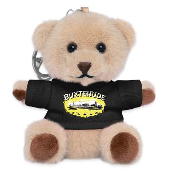 Buxtehude - Stadt Silhouette /Hase und Igel - Teddy Schlüsselanhänger - Schwarz - Vorne