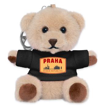 Praha Skyline & ČR Emblem - Teddy Schlüsselanhänger - Schwarz - Vorne