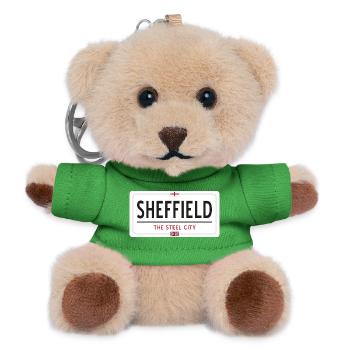 Ortsschild Sheffield - Teddy Schlüsselanhänger - Grün - Vorne