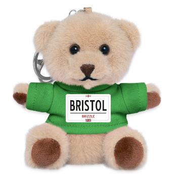Ortsschild von Bristol - Teddy Schlüsselanhänger - Grün - Vorne
