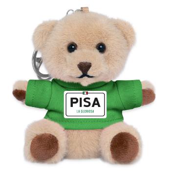 Pisa town sign - Teddy Keyring - green - Front