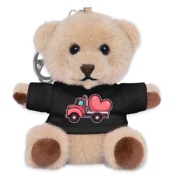 Camion avec coeur Saint-Valentin - Porte-clés ourson - noir - Devant