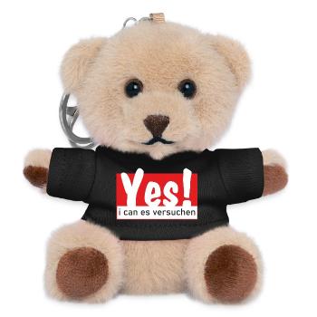Yes i can es versuchen - Teddy Schlüsselanhänger - Schwarz - Vorne