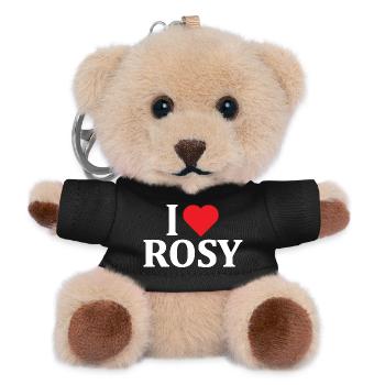 I Love Rosy T-Shirt Gift Idea - Teddy Keyring - black - Front