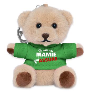 I'm a granny who makes sure - Teddy Keyring - green - Front