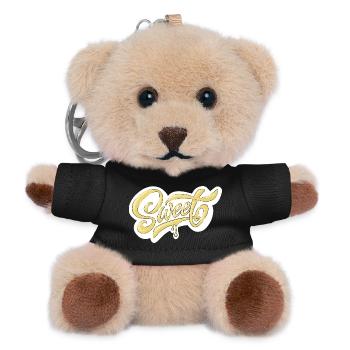 Conception de typographie Sweet Script - Porte-clés ourson - noir - Devant