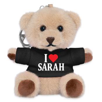 t-shirt j’aime Sarah t-shirt idée cadeau - Porte-clés ourson - noir - Devant