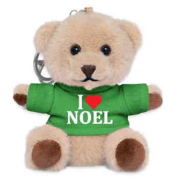 T-Shirt I love Noel T-Shirt Geschenkidee - Teddy Schlüsselanhänger - Grün - Vorne