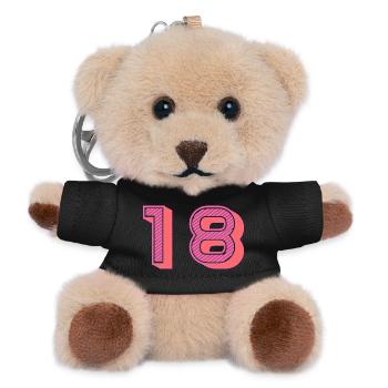 18. 18 YEARS OLD. 18th ANNIVERSARY. 18 BIRTHDAY. - Teddy Keyring - black - Front