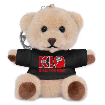 KI ist alles was du brauchst - Teddy Schlüsselanhänger - Schwarz - Vorne