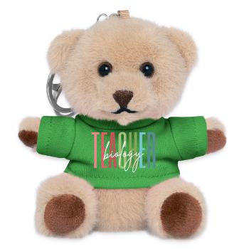Biologie Lehrerin Schule Geschenk - Teddy Schlüsselanhänger - Grün - Vorne