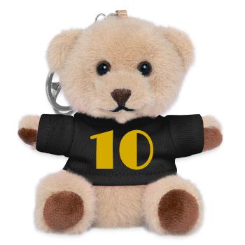 10. 10 JAHRE. 10-JÄHRIGES JUBILÄUM. 10-JÄHRIGES JUBILÄUM. - Teddy Schlüsselanhänger - Schwarz - Vorne