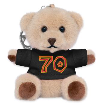70. 70 ANS. 70e ANNIVERSAIRE. ANNIVERSAIRE 70 ANS. - Porte-clés ourson - noir - Devant