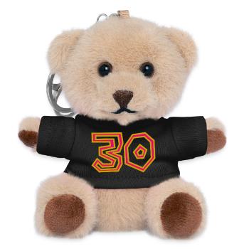 30. 30 JAHRE. 30-JÄHRIGES JUBILÄUM. 30-JÄHRIGES JUBILÄUM. - Teddy Schlüsselanhänger - Schwarz - Vorne