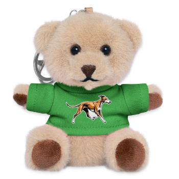 Dynamic Greyhound Running Illustration - Teddy Keyring - green - Front