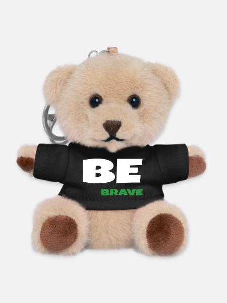 Be Brave - Teddy Keyring - black