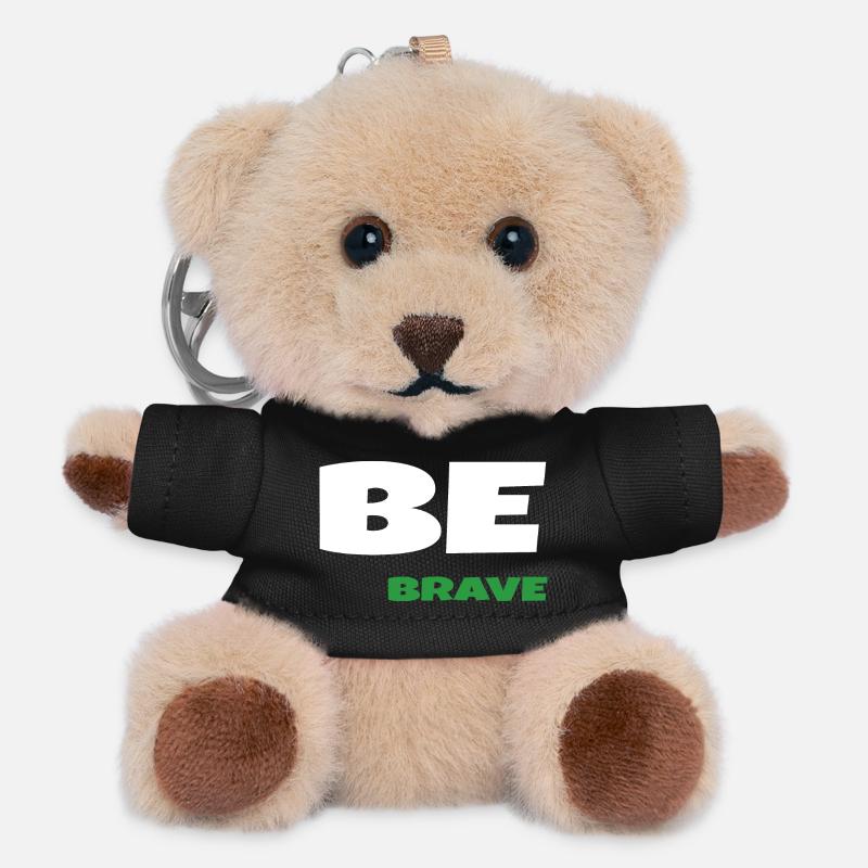 Be Brave - Teddy Keyring - black