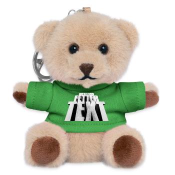 Pretty bold text - Teddy Keyring - green - Front