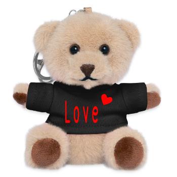 LIEBE. PAAR. GERADE VERHEIRATET. Junggesellinnenabschied. VALENTINSTAG. - Teddy Schlüsselanhänger - Schwarz - Vorne