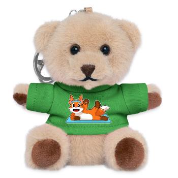 Fuchs Yoga Fitness Gymnastik - Teddy Schlüsselanhänger - Grün - Vorne