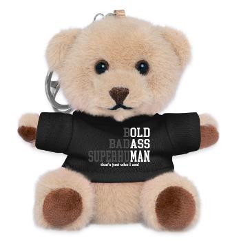 Bold Badass Superhuman Dad Fathers Day Gift - Porte-clés ourson - noir - Devant